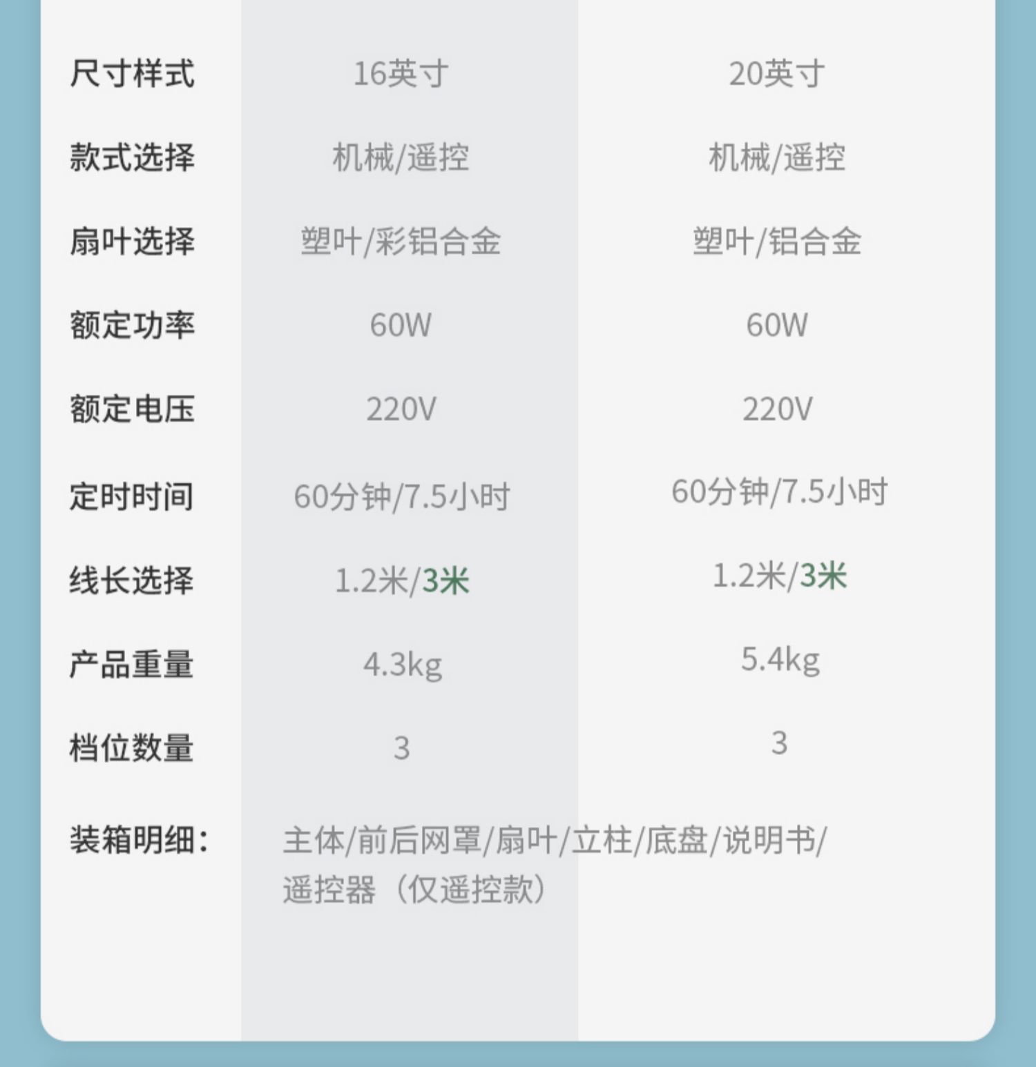 【先科】家用静音摇头电风扇