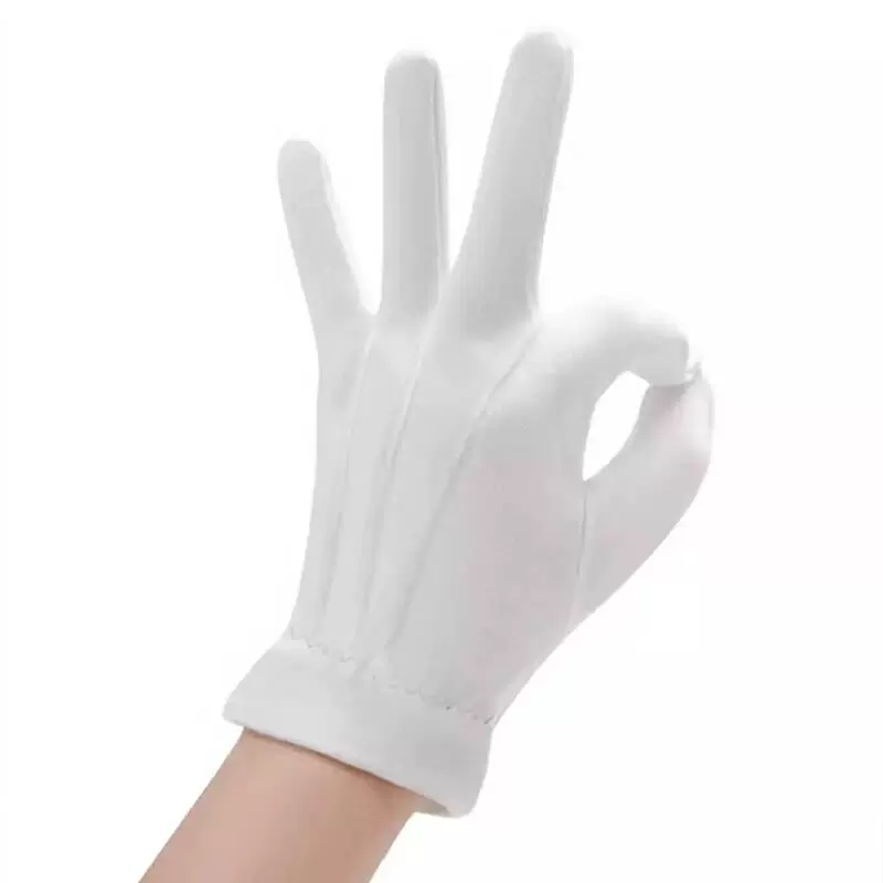 Jiuzhen Ba gân nghi thức găng tay trắng Nghi thức làm việc xem xét hiệu suất găng tay Wenwan trang sức đĩa hạt đánh giá cao găng tay - Găng tay