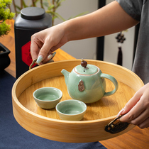 Bamboo wood tray rectangular Japanese ins cake pizza tray ornaments storage plate Nordic household Tea Cup plate