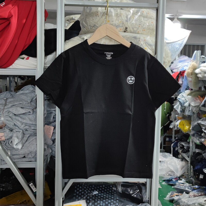 Can Beans Home Child Clothing 7 30 Children Black Small Bear Round Collar Short Sleeve T-shirt