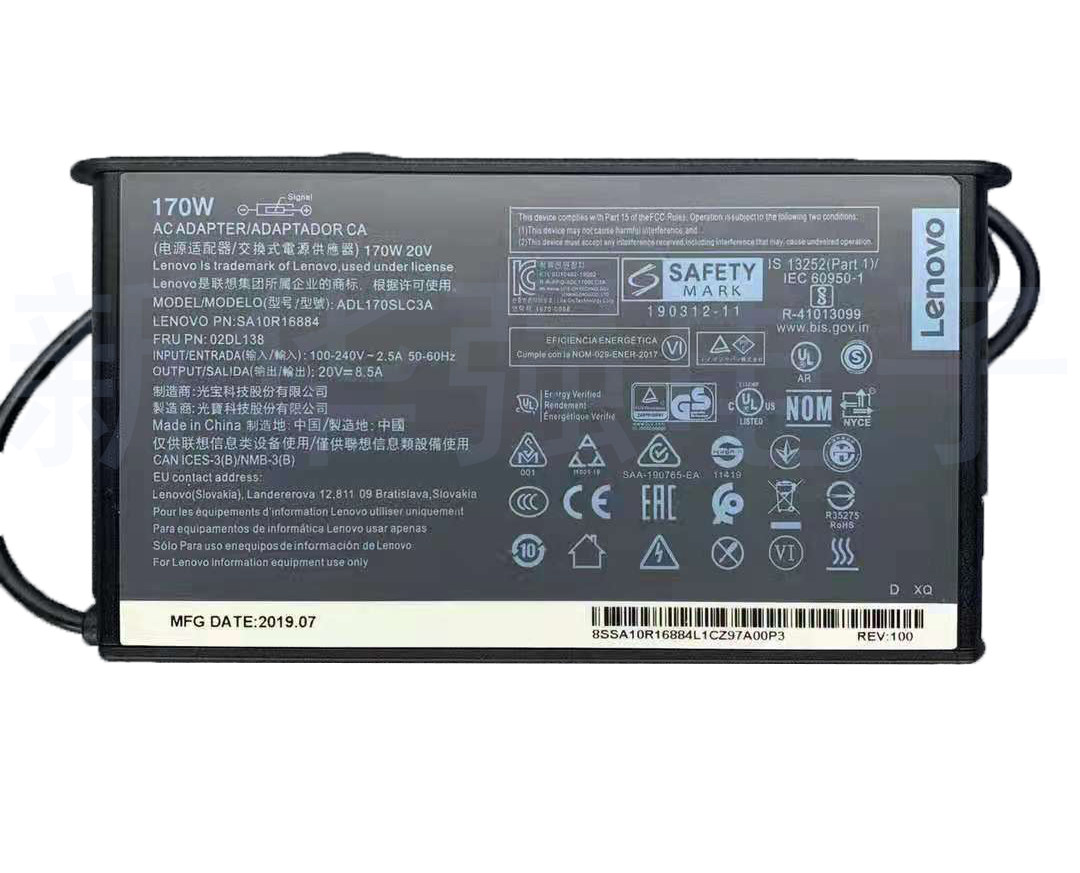 New original Lenovo Lenovo ADL170SLC3A 02DL138 power adapter 170w20v8 5a