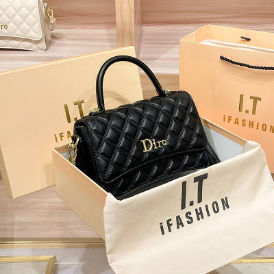 Diro brand genuine diamond-shaped handbag, high-end small square bag, women's 2026 new style single-shoulder bag, high-end crossbody bag