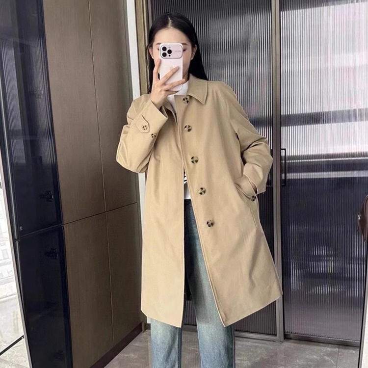 Autumn and Winter Women's Mid-Length Camden Trench Coat 2025 British Style Loose Casual Single-Breasted Lapel Jacket