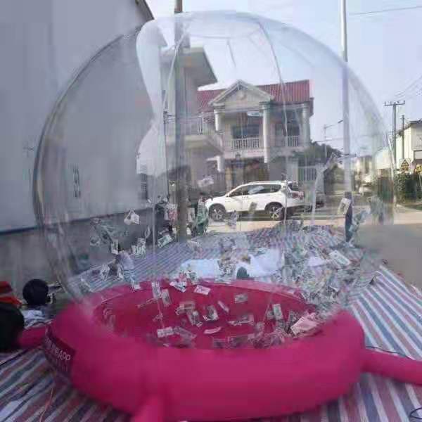 Spot inflatable Net red ball grabbing machine air mold inflatable money grabbing machine cylindrical transparent money grabbing machine air mold grabbing machine