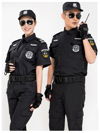 Security uniform summer short-sleeved black combat training suit half-sleeved full set of men's and women's uniforms breathable overalls
