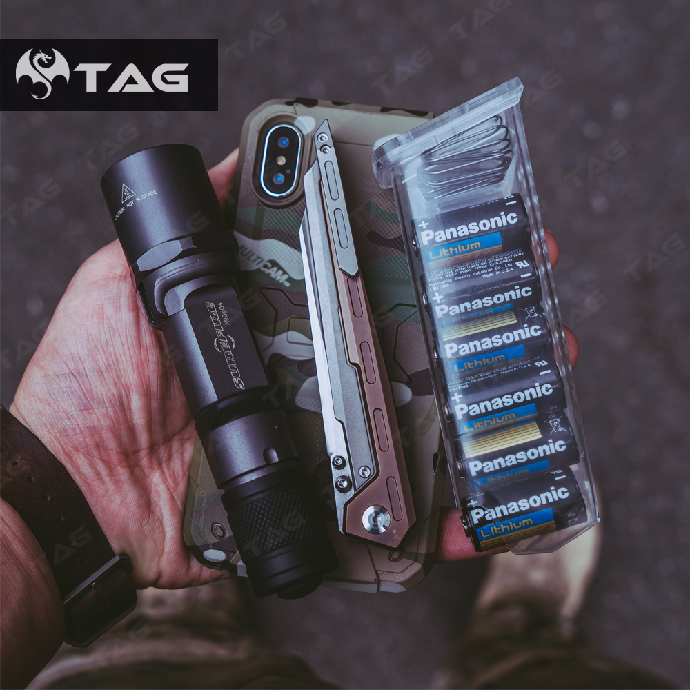 (TAG) Tag Glock Glock CR123A Battery box Storage Box EDC Tactical