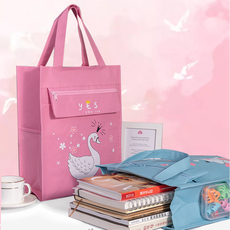 Исправлению сумки 续书手提牛津布袋补课袋助手试卷收纳袋手拎文艺简约文件袋可爱卡通男女韩版儿童补习包美术简约装书收纳袋子