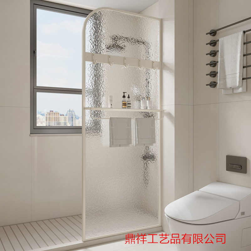 Bathroom Dry and Wet Separation Screen, Transparent Glass Shower Partition, Waterproof Toilet Side Hanging Clothes Storage Partition Bathroom Dry and Wet Separation Screen, Transparent Glass Shower Partition, Waterproof Toilet Side Hanging Clothes Storage Partition