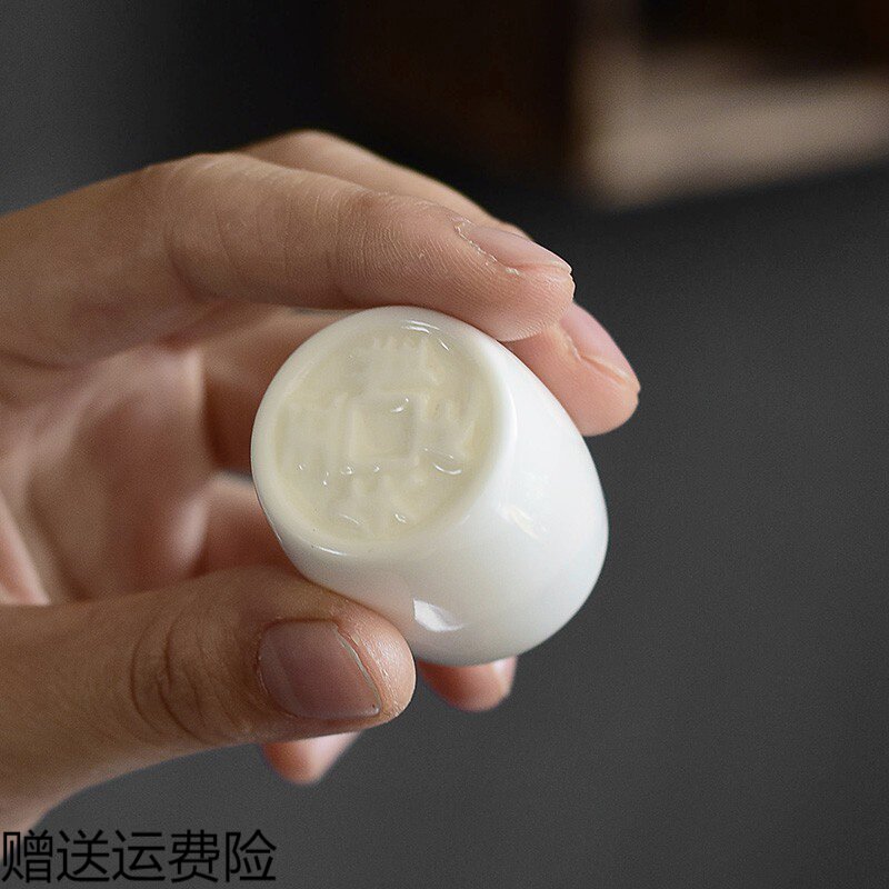 Purple Tea pot cover lid accessories white porcelain cover retro tea tea cushion kung fu tea ceramic cushion