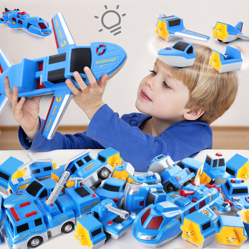 Sea, Land, and Air Assembly Toys, Building Blocks, Magnets, Versatile Magnetic Splicing Cars, Educational Toys for 3-4-5-6 Year Old Boys
