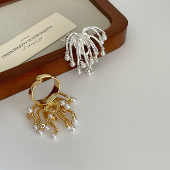 European and american style light luxury heavy industry fireworks pearl open ring