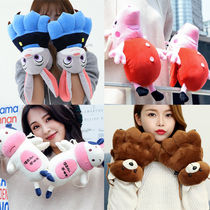 Beast Glove Han Version Gloves Female Winter Plus Suede Thickened Animal Cat Paw Male Student Claw Soft Girl cute hanging neck