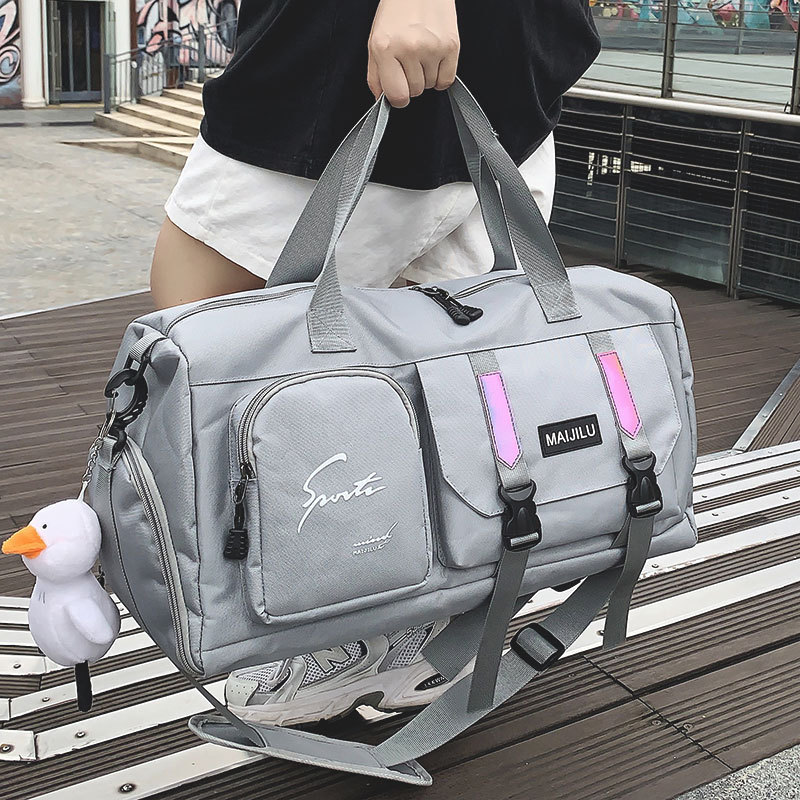 Luggage Bag for Male Students in Dormitory, with Clothes and Shoe Compartments, Large Capacity Portable Storage Bag, Gym Bag, Short Trip Travel Bag for Women
