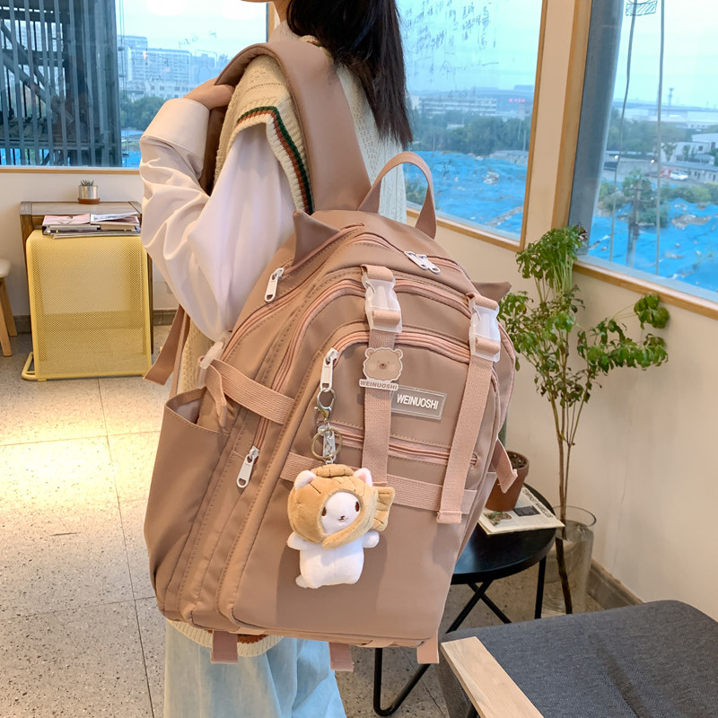 School Bag Women Han Edition Original Juku Ulzzang High School Students Junior High School Students' Bag Campus Cute Day Family Dins Double Shoulder Bag