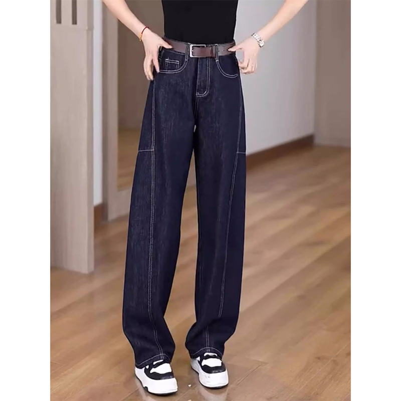 Summer Thin Wide-Leg Jeans for Women, High-Waisted, Plus Size, Pear-Shaped Body, Slimming, Loose, Banana Straight-Leg Pants Summer Thin Wide-Leg Jeans for Women, High-Waisted, Plus Size, Pear-Shaped Body, Slimming, Loose, Banana Straight-Leg Pants