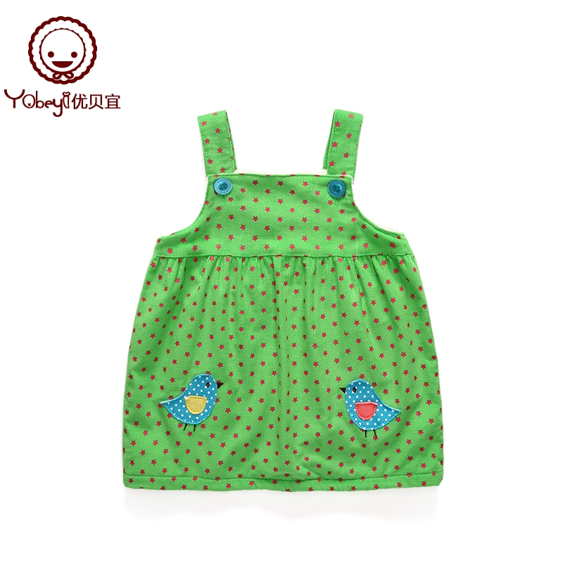 (clear bin 5 fold straight down RMB15 ) Uber pleasant girl warm braces dress child gush with velvety dress-Taobao