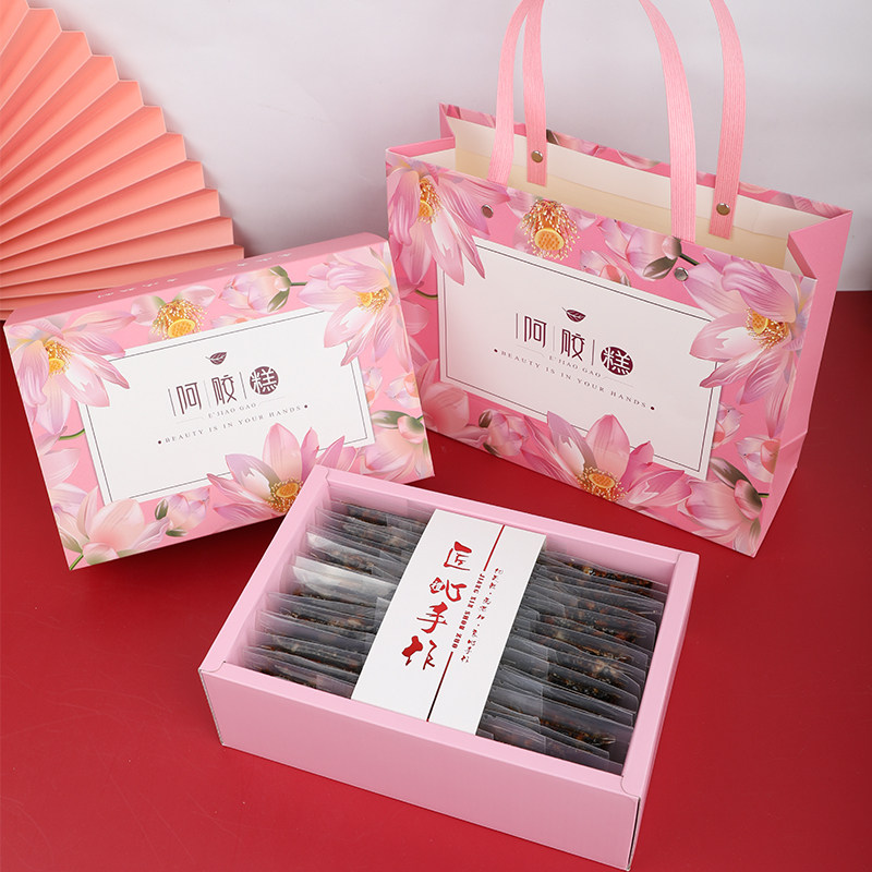 Universal 500g Ejiao cake box tote bag 250g Ejiao cake paper box Guyuan cake gift box