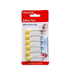 Булавка 贝亲正品儿童宝宝婴儿安全别针大号6个卡装保护型（颜色随机）