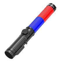 Traffic baton night lighting red and blue flash LED emergency electronic whistle lighting rechargeable handheld flash stick