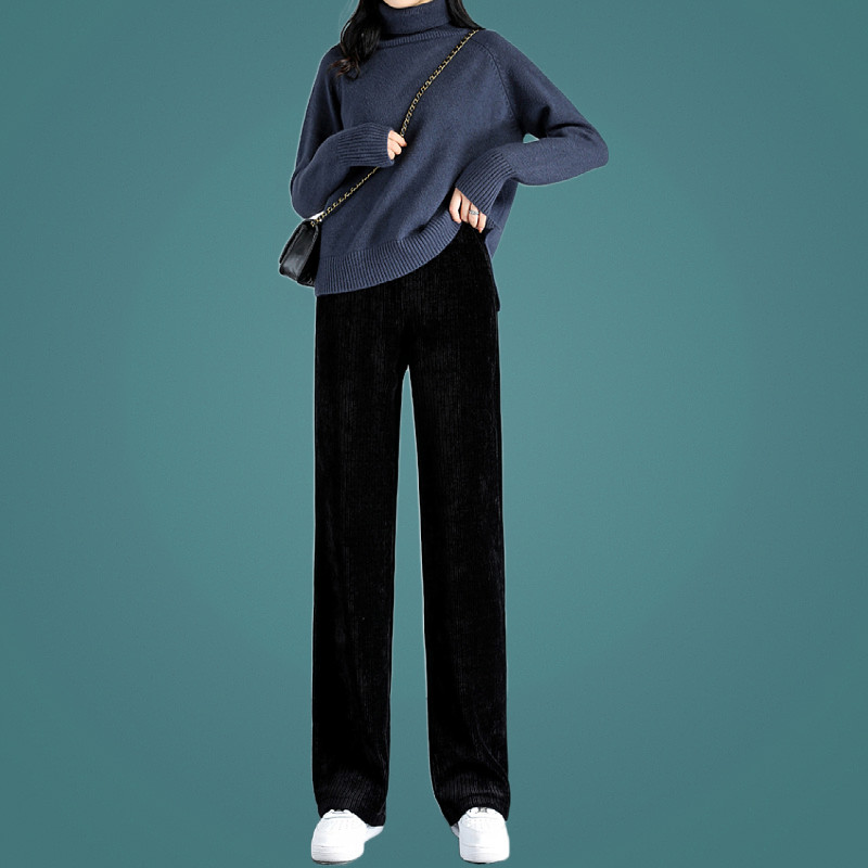 (Show legs are long, thin and tall) Chenille corduroy wide-leg pants spring, autumn and winter high waist 2022 new straight-leg pants