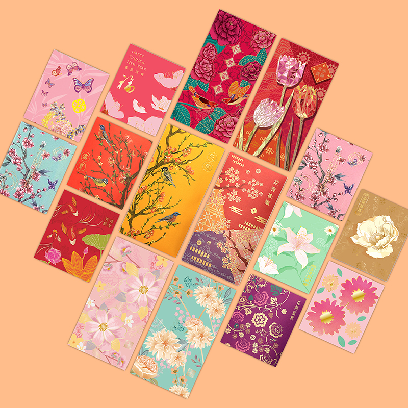 New Products Port Edition Flowers Open Rich & Expensive Wedding Red Envelopes Bag Creative Personality Full Moon Wedding Celebration the New Year's Eve is a seal