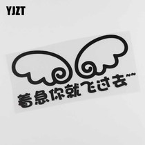 YJZT Creative Car Sticker Worried You Fly Over Funny Text Car Sticker Scratches to Block HY975