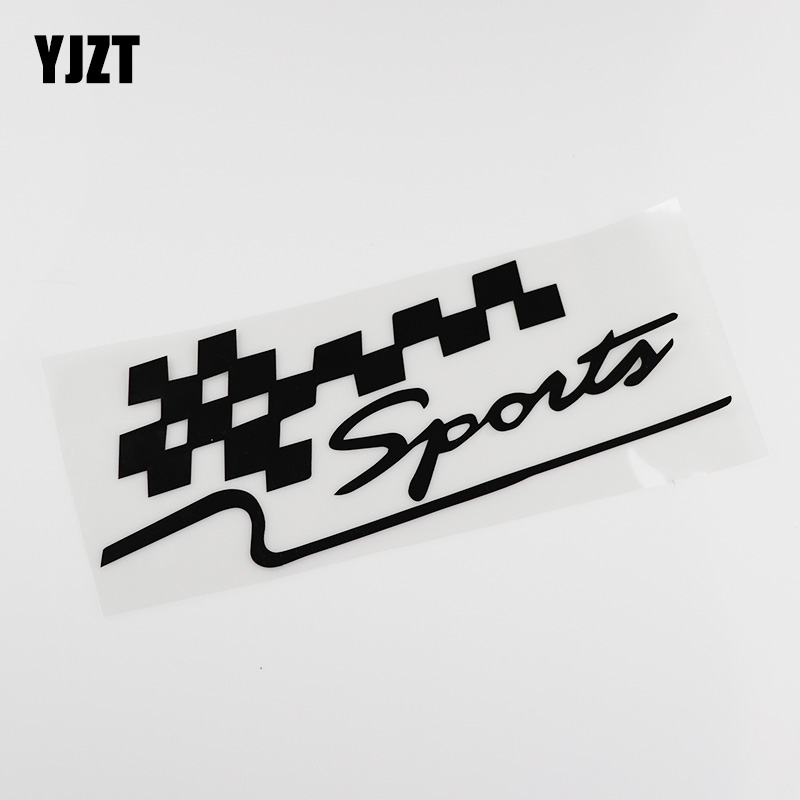YJZT Personality Sports Grid Flag Car Pastel Ideas Body Sticker HY00131