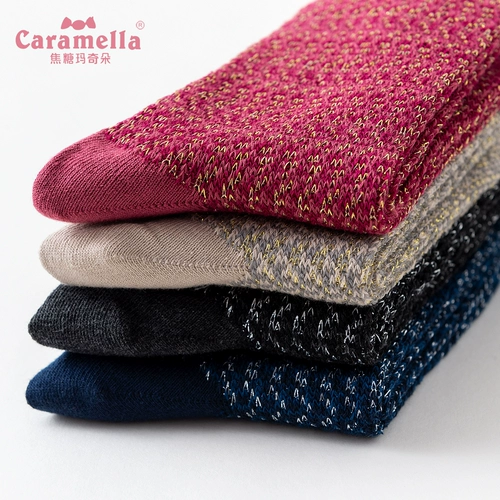 CARAMELLA Однотонные японские носки, средней длины, увеличенная толщина, в корейском стиле