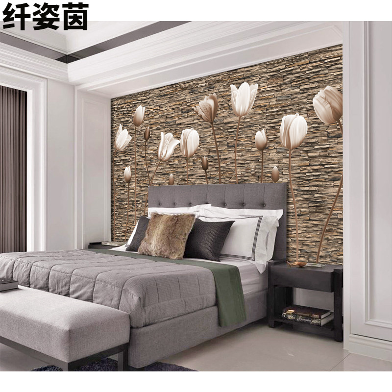 5d Bedside Bedroom Background Wall Wallpaper 3d Hotel Guesthouse Stereural Mural 8d Room Wall Cloth Decoration Modern Wallpaper