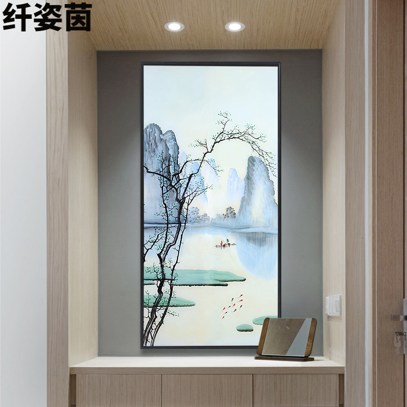 Genguan Background Wall Wallpaper Into Door Wall Vertical Version Modern Minima Wall Cloth Corridor Aisle Wallpaper Art Decor Mural Painting