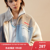 SENCE LA color matching lamb cashmere jacket mens national tide couple Lamb hair coat womens Yang beyond the same model
