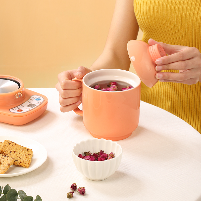 Multifunctional wellness cup electric saucepan electric saucepan Small fully automatic ceramic Mini electric hot cup Office Dormitory Heating Water Cup