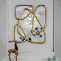 Porch mirror light luxury decorative mirror modern simple special-shaped wall decoration restaurant living room home background wall