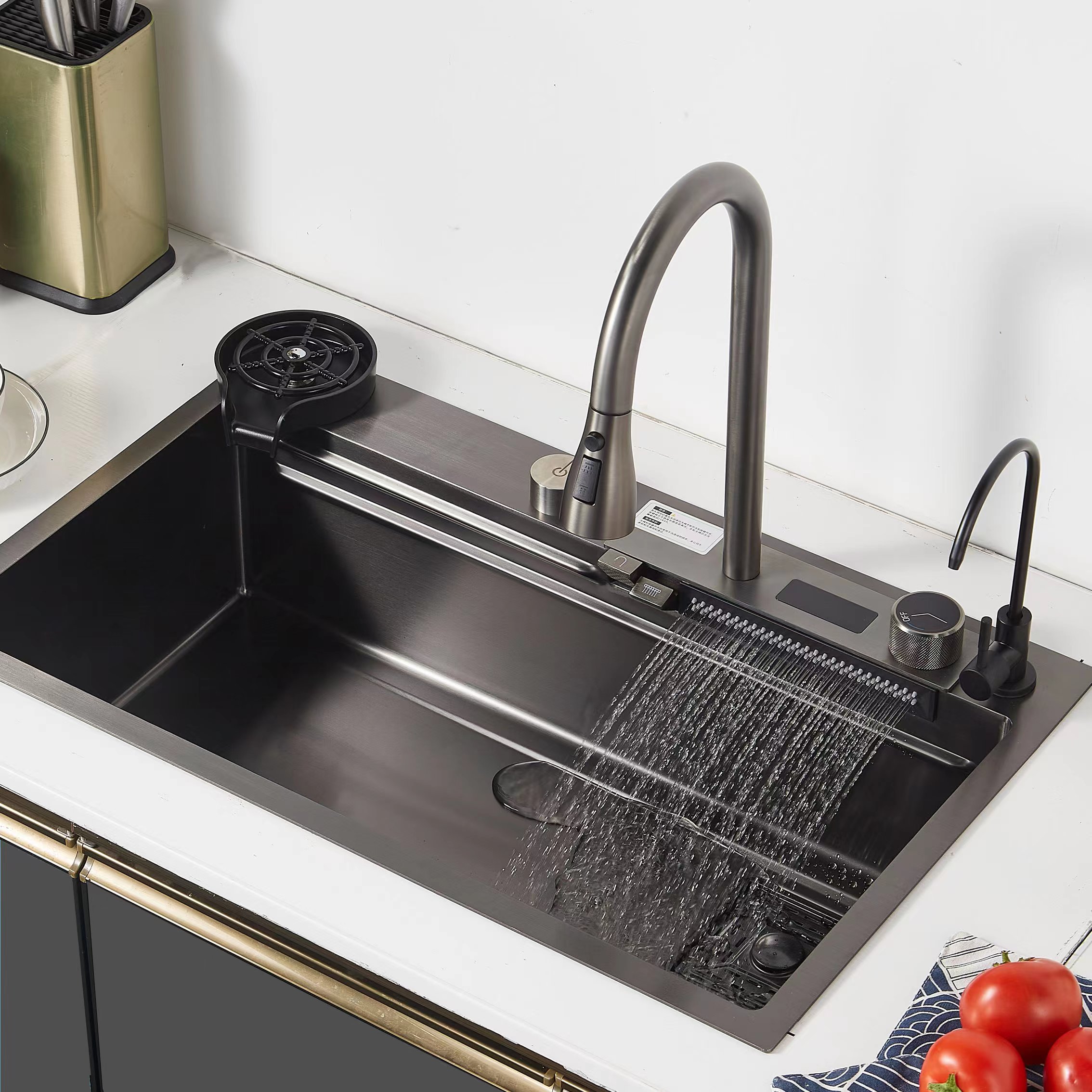 Good Wife Nanometer Kitchen Rainfall Waterfall Sink Vegetable Basin Home 304 Stainless Steel Undermount Pool Large Single Slot