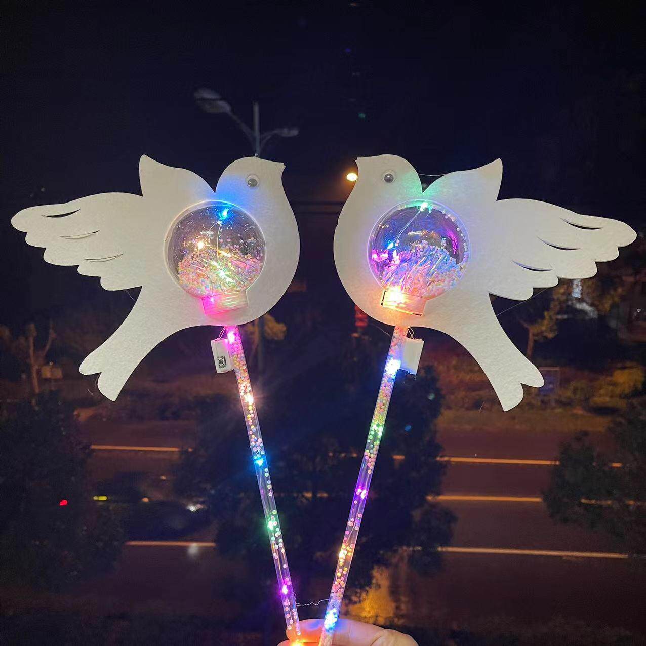 Luminous Pigeon Light Starry Sky Ball Gleaming Magic Wand Stage Performance Props Holding Pigeon Lights to Shine A Toy