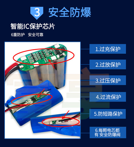 태양 램프 리튬 배터리 대용량 18650 충전식 3.7V 트롤리 케이스 12V 실외 전원 공급 장치 7.4V 배터리