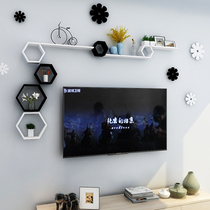 Wall shelf living room TV background wall partition film and television Wall Wall wall hanging decorative wall cabinet room creative Plaid