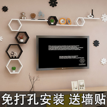 Wall shelf hanging wall living room TV background wall bedroom wall Wall wall hanging non-perforated wall decoration creative lattice