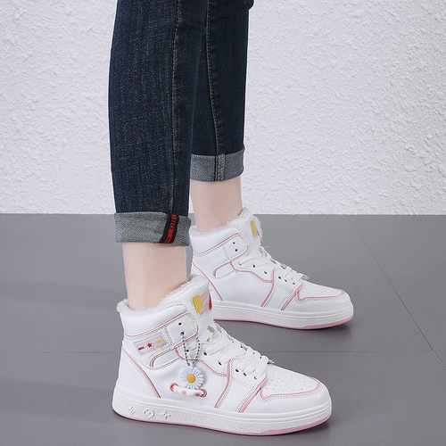 Демисезонная флисовая нескользящая спортивная повседневная обувь, в корейском стиле, подходит для подростков