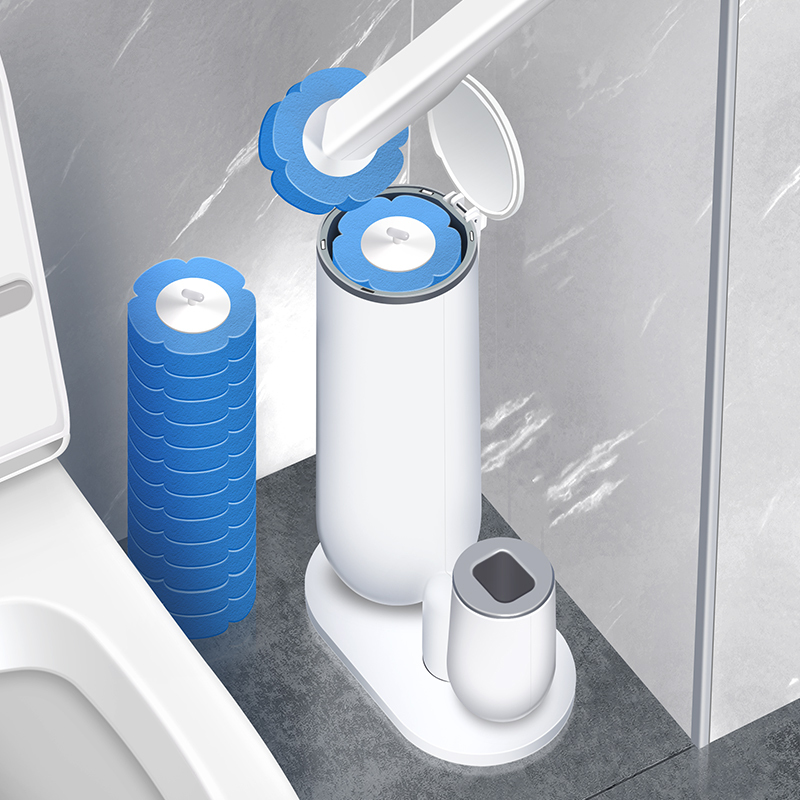 Japanese Disposable Toilet Brush for Home Bathroom, No Dead Angle Cleaning, Toilet Brush Magic Tool with Replaceable Cleaning Head