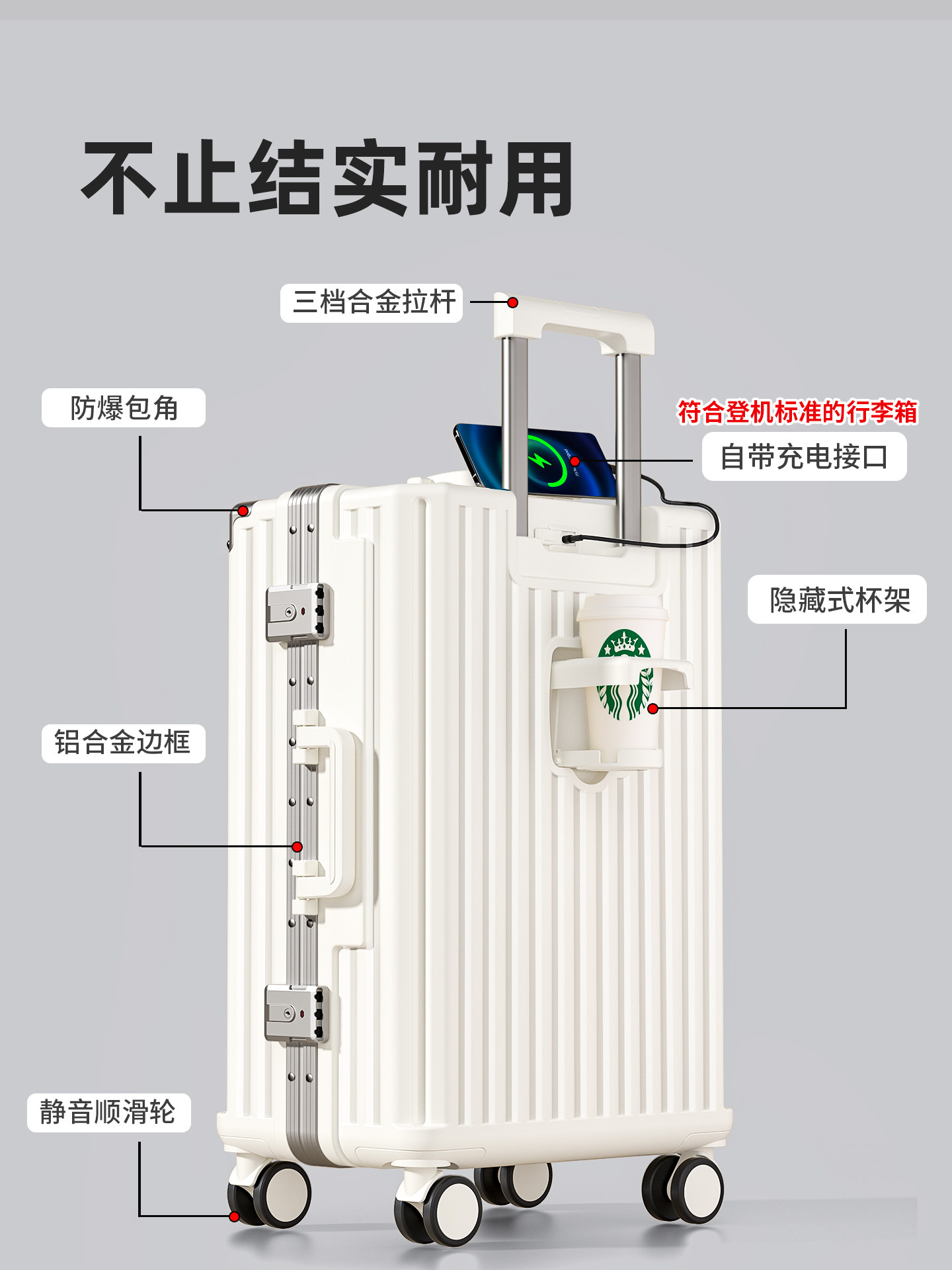 2025 New Model Suitcase Trolley Case for Women 24inch Large Capacity Travel Password Lock Boarding Suitcase for Men Strong and Durable