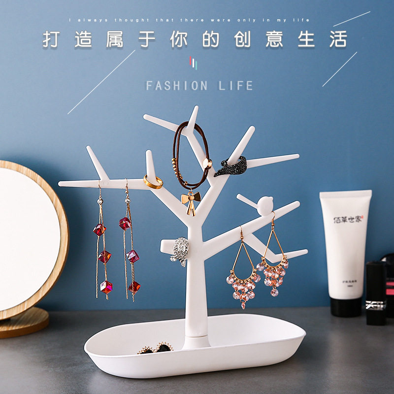 Entrance Door Key Containing Layer Shelf Xuanguan Desktop Shelf Storage Box Living Room Creative Pendulum bird tree Jewelry Rack