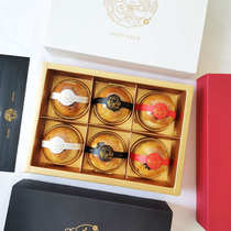 Red and white black gilded lucky cat self-adhesive packaging blister box decorative sealing stickers 60 pieces