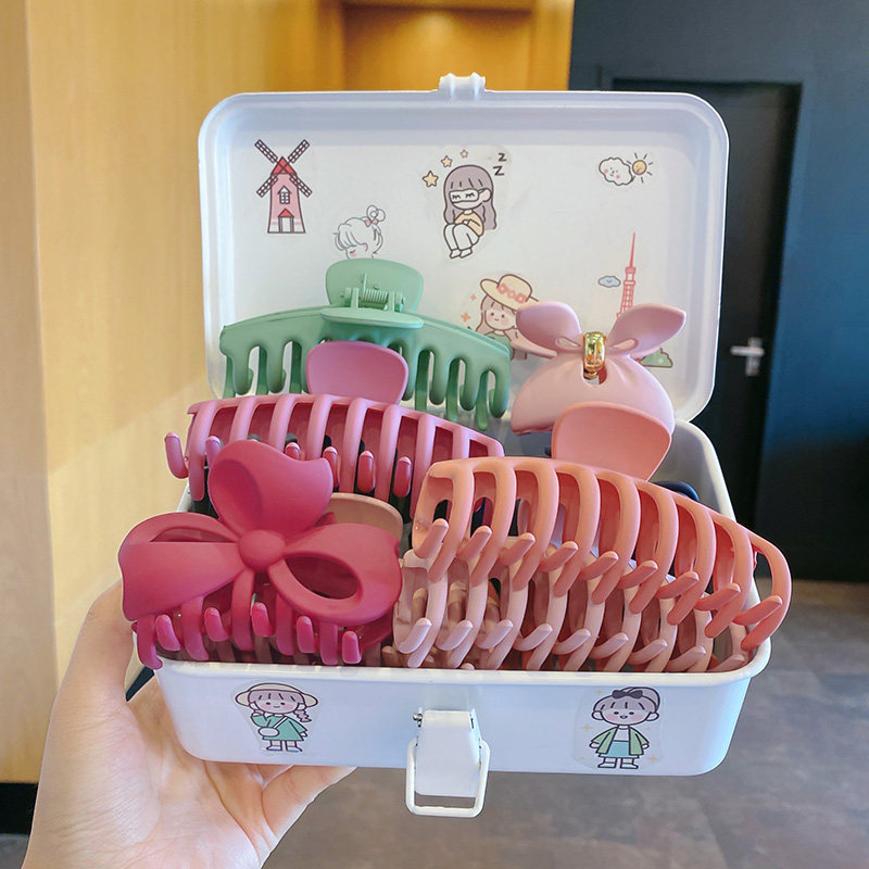 Bath midsize disc hair hairpin Acrylic Black Grip Large Hairpin Hairclip Female Shark Catch rear Skull Spoon Head Accessories