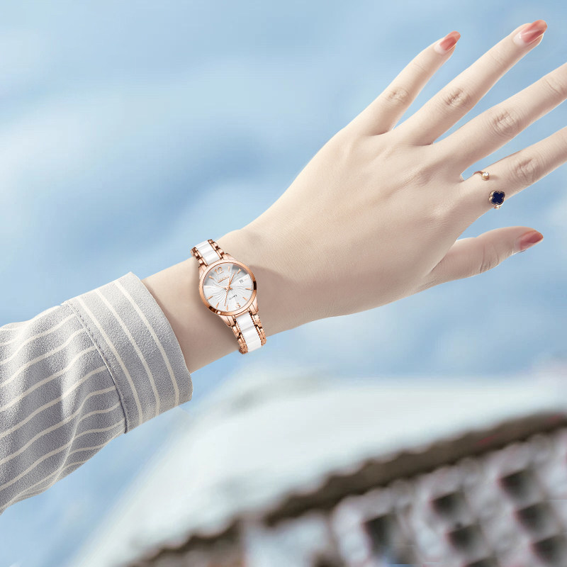 Amanie's Top Brand Light Extravaganza Watches Women's Ceramics Early High School Students Wins Wind 2022 New