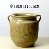 Плохой цветочный горшок, грубая керамика жареная фиолетовая песчаная керамика зеленый луко