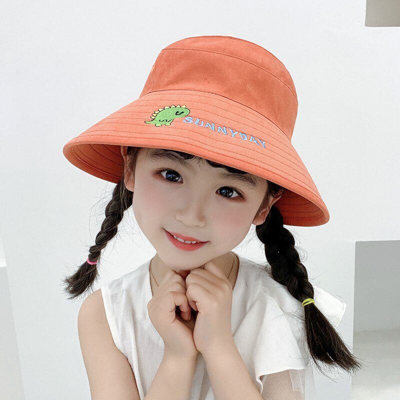 Children's empty roof sun hat boy sunscreen cartoon hat summer girl baby big hat thin breathable