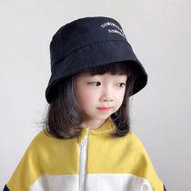  Childrens fisherman hat spring and summer thin sunscreen hat mens and womens Korean version of the wild Japanese bucket hat baby sun hat autumn