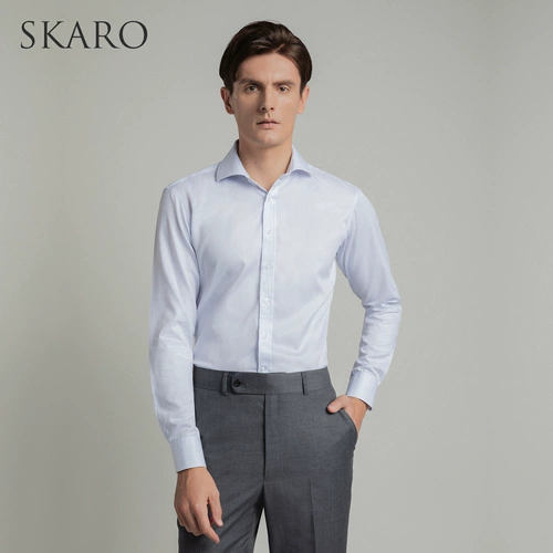 [DP легко позаботиться] Skaro Windsor Frush Мужская летняя полосатая рубашка.