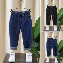 Boy gush jeans fit in 2021 new children autumn and winter cash grip suede young children winter small foot pants tide